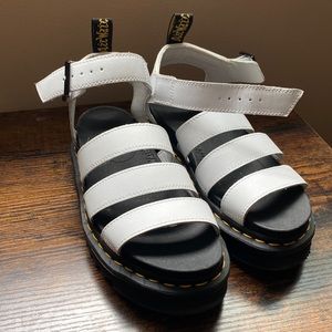 Dr Martens Blaire white leather strap sandal. US size 6